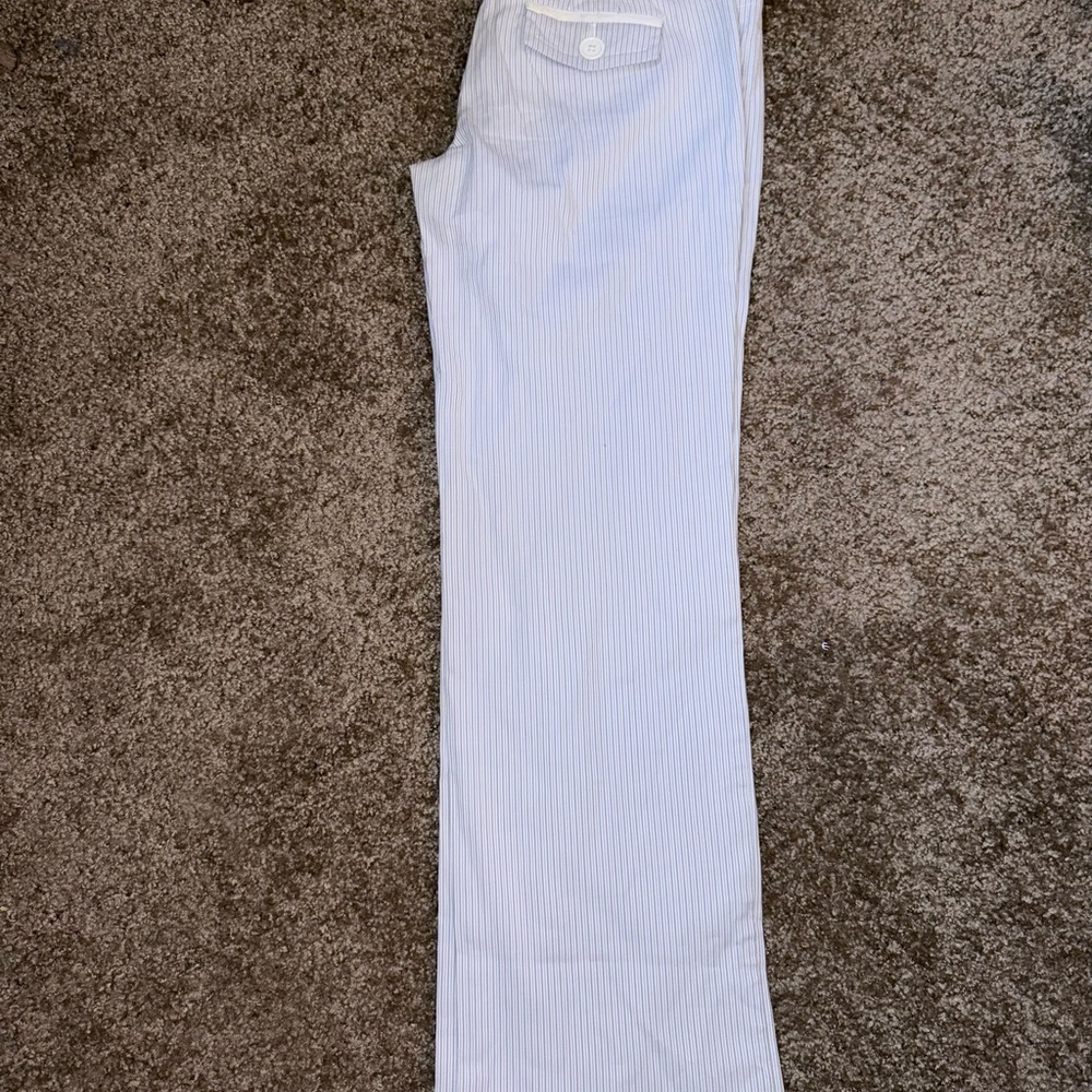 Light Blue Striped Pants size 0 Ann Taylor